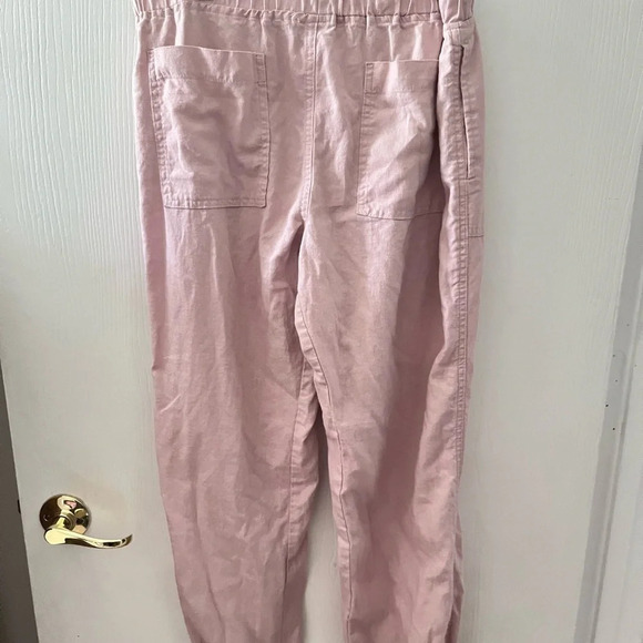 Love Tree pink linen blend pants size Large Beachy boho transitional pant - Picture 5 of 6